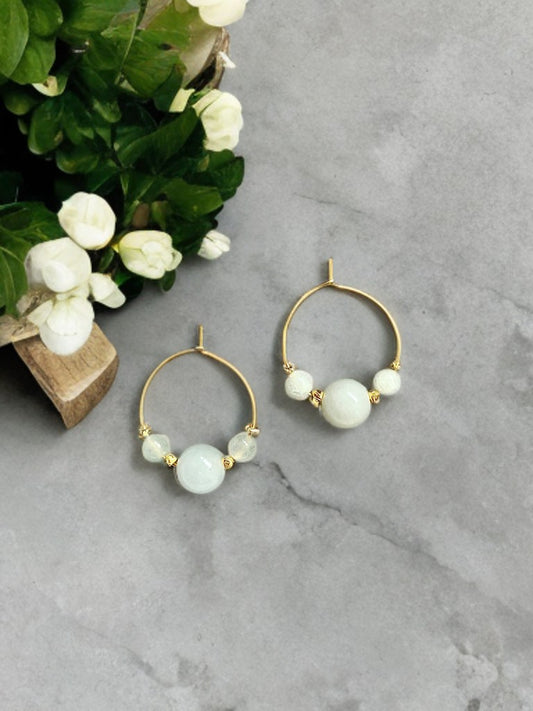 Øreringer: Hoops Pink 'n White