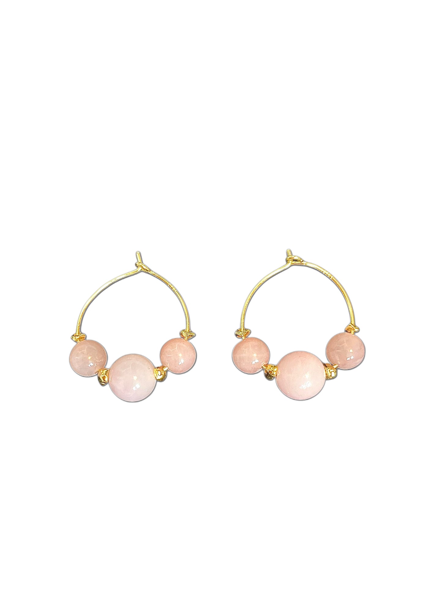 Øreringer: Hoops Pink 'n White