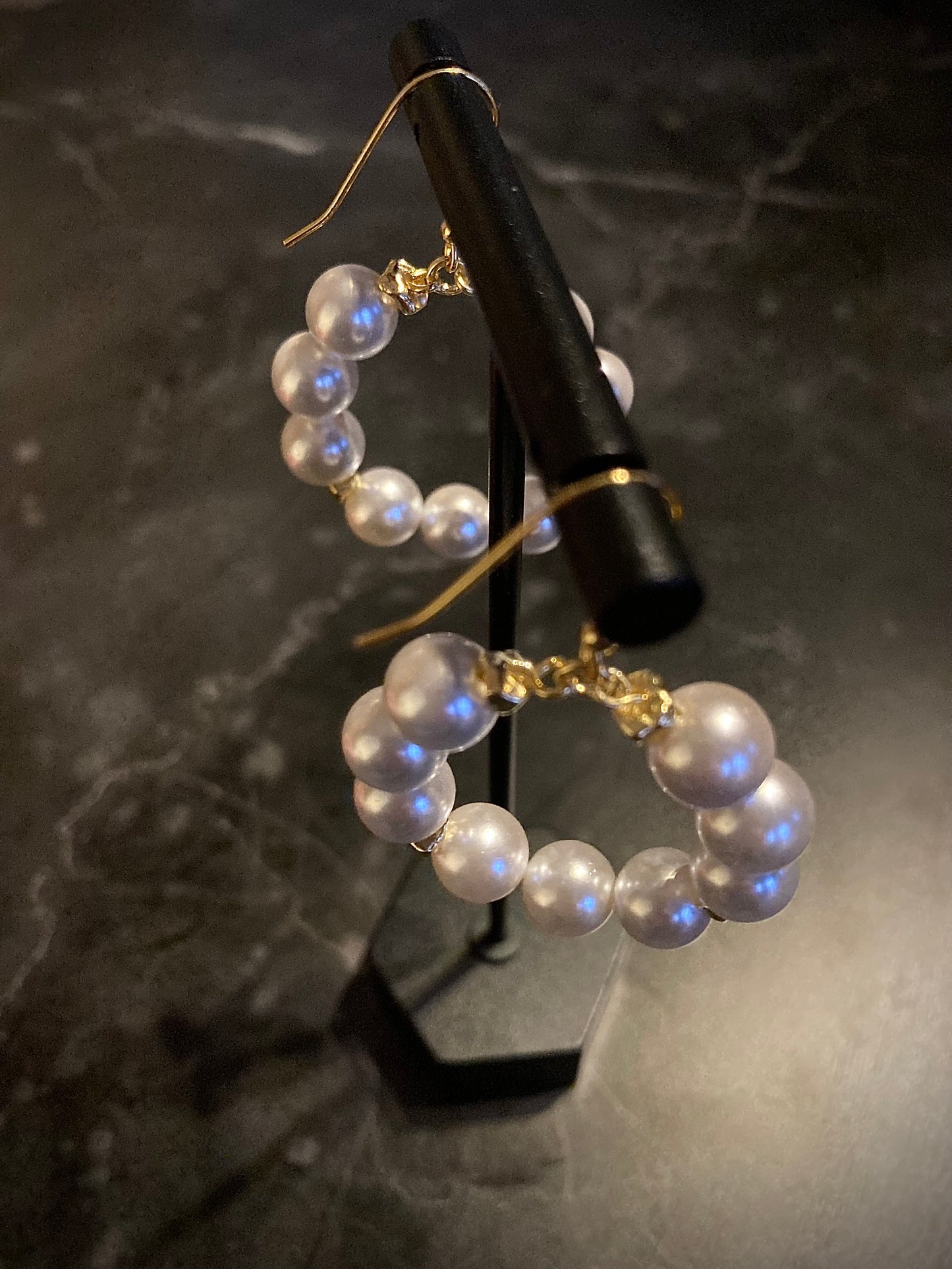 Øredobber Sølv: Shell Perler i Hvitt